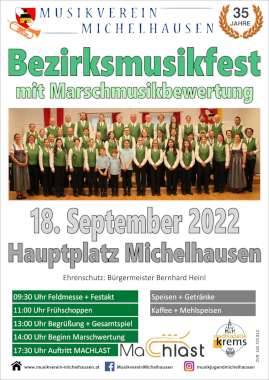 Stadtkapelle Krems umrahmt Bezirksmusikfest in Michlhausen
